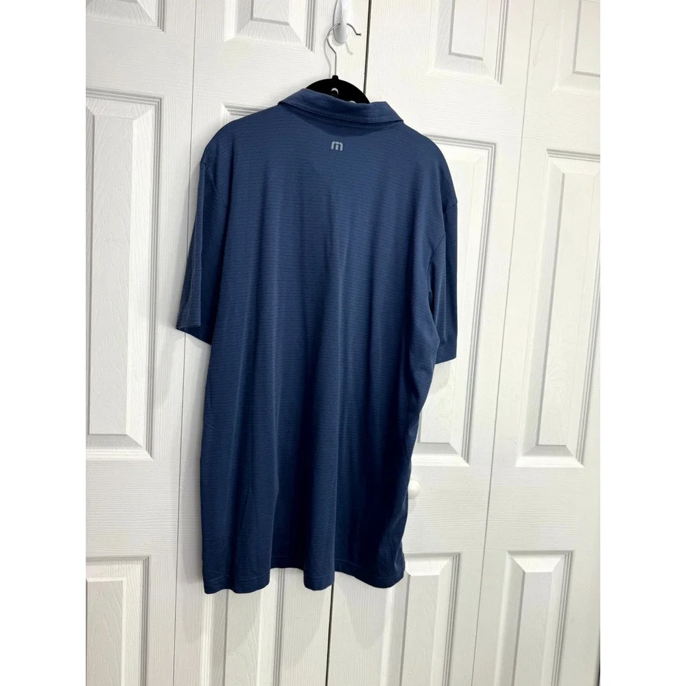 Travis Mathew Drop Anchor Golf Polo Shirt Men's X-Large Blue Stretch Performance